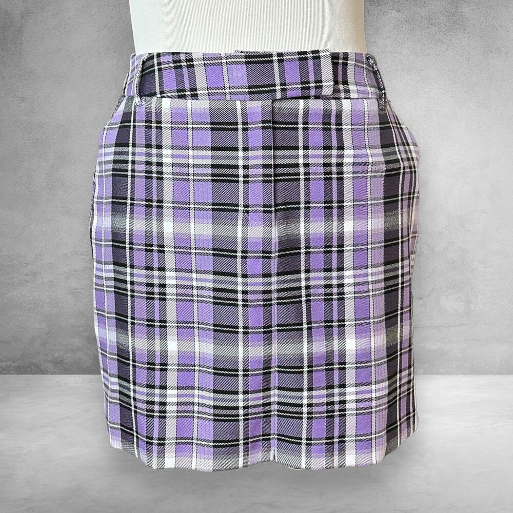 Topshop Lilac Plaid Mini Skirt GUC